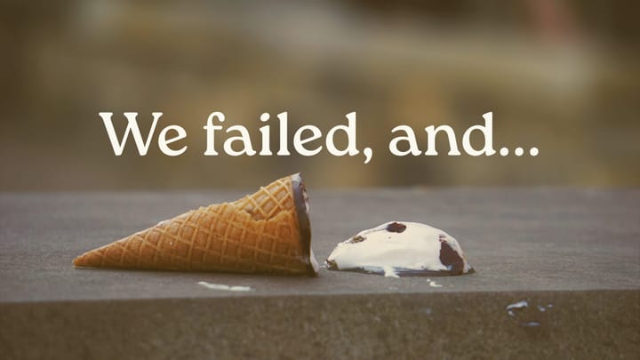 Fallen ice cream on a polished stone surface